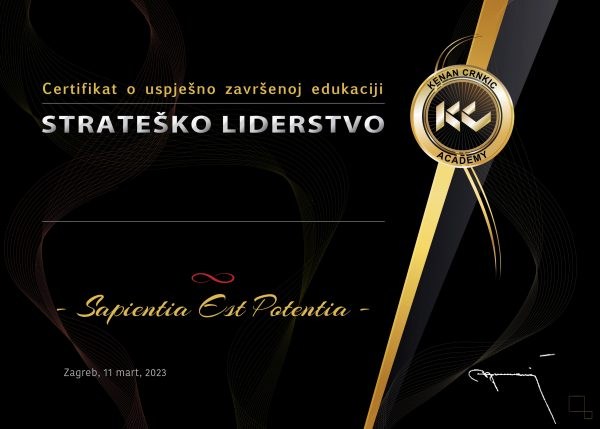 Certifikat Kenan Crnkić Akademije
